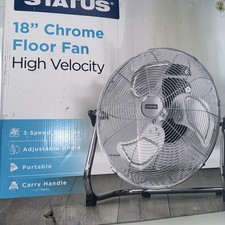 Status 18" High Velocity Chrome Floor Fan, White,WX10031