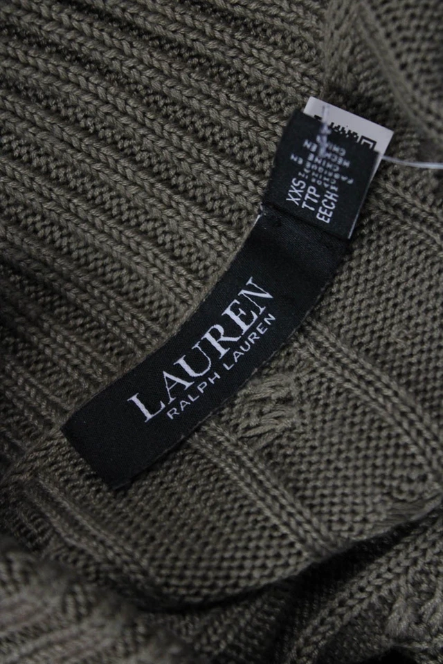 Vestido Suéter Lauren Ralph Lauren Mujer Marrón Manga Larga Media Pantorrilla Talla 2XS Foto 4 de 4