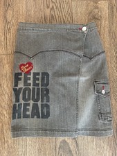 Vintage Hysteric Glamour  Feed Your Head  Asymmetrical Denim Skirt M 