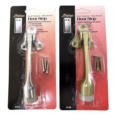 S. PARKER, HEAVY DUTY, SOLID METAL, KICK DOWN, FLIP DOWN DOOR STOP, HOLD OPEN