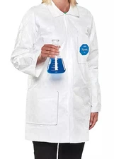 DuPont 400 Disposable Lab Coat TY211SWH3X003000 Tyvek Snaps Closure 3XL 30 PK