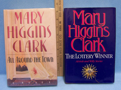 Mary Higgins Clark Hard Cover Book All Around the Town The Lottery Winner 2 Lot