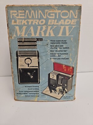 Vintage Remington Lektro Blade Mark IV with Case, cord, blades 1960s