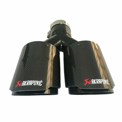 Akrapovic coche escape doble en y TODAS LAS MEDIDAS CARBONO REAL MATE Y BRILLO - Picture 3 of 5