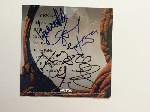 Yes Union CD signed by Chris Squire Rick Wakeman Steve Howe Tony Kaye Trevor Rab