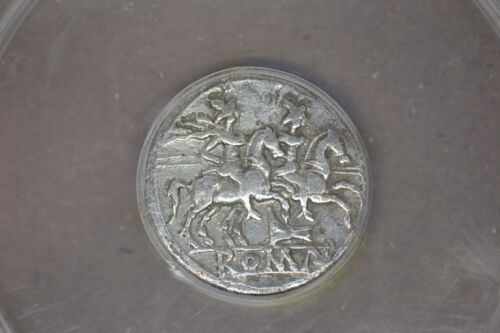 Roman Republic: Anonymous (ca. 206-195 BC). AR denarius (17mm). ANACS VF-25 - Picture 3 of 5
