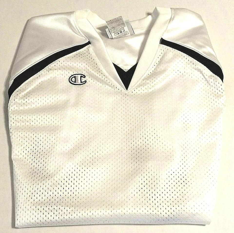 Футболка Champion Challenger с v-образным вырезом, белая/черная, Yth LG, бесплатная доставка! - Изображение 3 из 4