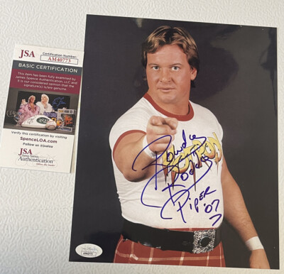 Hot Rod Rowdy Roddy Piper signed 8x10 Photo (JSA Authenticated) WWF WWE ...