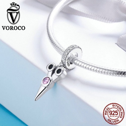 Ciondolo Ciondolo Moda Argento Sterling 925 Zirconia Perline Fai da Te Bracciale Ciondolo Voroco - Foto 173 di 205