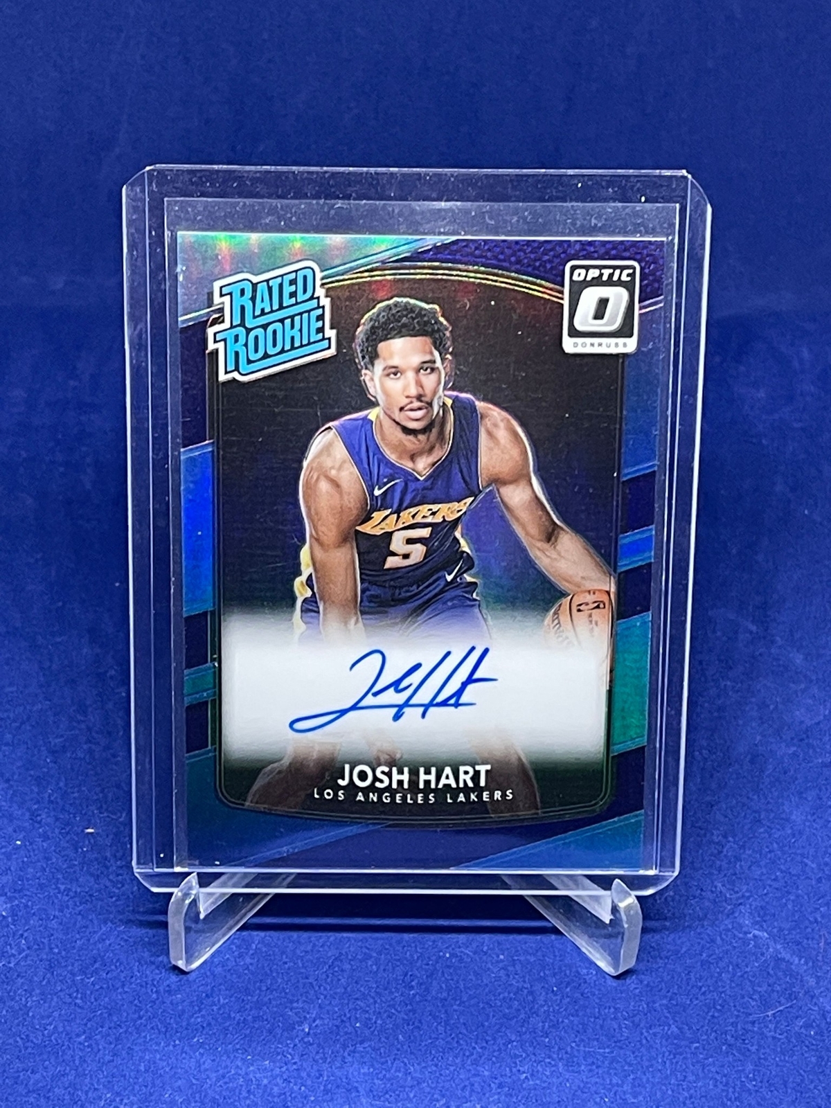 JOSH HART 2017-18 PANINI DONRUSS OPTIC RATED ROOKIE PURPLE HOLO AUTO RC #171