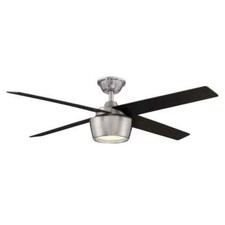 Hampton Bay Havenstone 52 in. Integrated LED Indoor Brushed Nickel Ceiling Fan