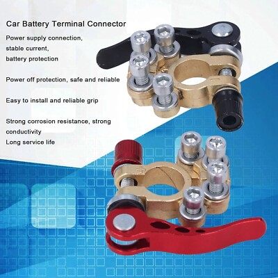 Kit Da 2 Morsetti A Sgancio Rapido Per Batteria, Positivo E Negativo, In Rame E ABS, Universali Per Auto, Camper E Barche Da 12V