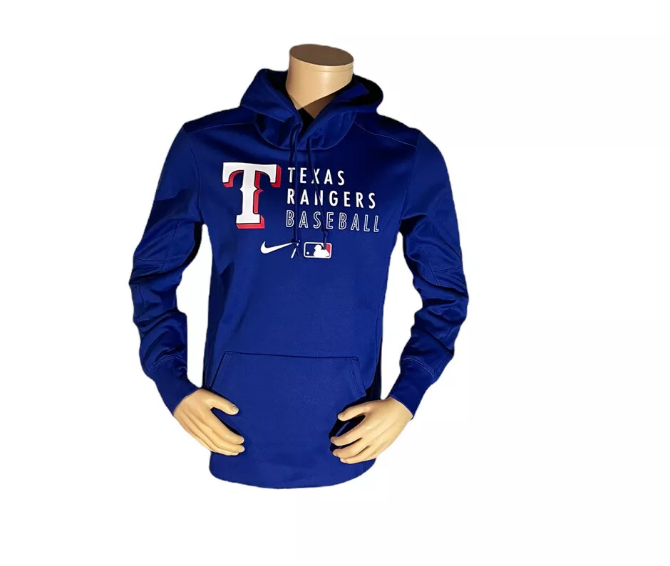 Nike Mens Texas Rangers MLB Blue pullover hoodie (NKXB) size Small