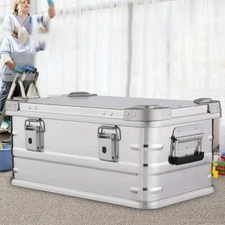 Silver Aluminum Hard Case Organize Box for Electronics, Cleaning Storage Tools