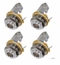 (4 PACK) REAN NYS229 1/4" Female TS / Mono Panel Mount Jack (#11 Style Jack)