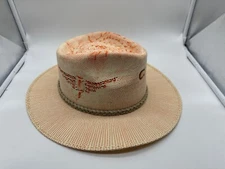 NEW ONE CHARLIE 1 HORSE  "TOPO CHICO" STRAW HAT CORAL /NATURAL 3" BRIM 4" CROWN