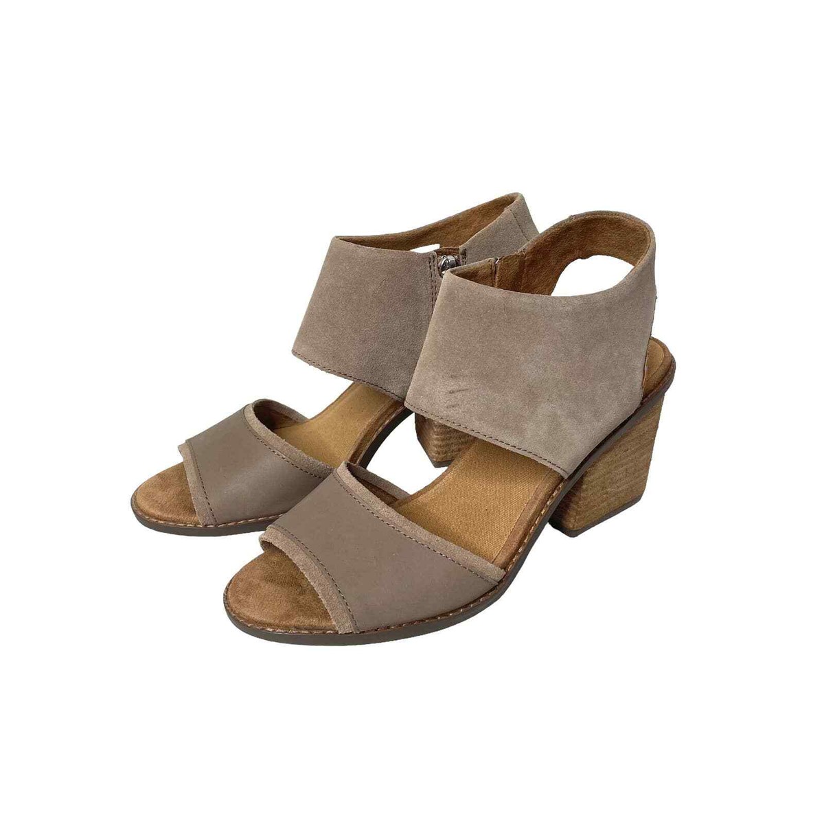 Toms Majorca Cutout suede ankle Sandals Sz neutral