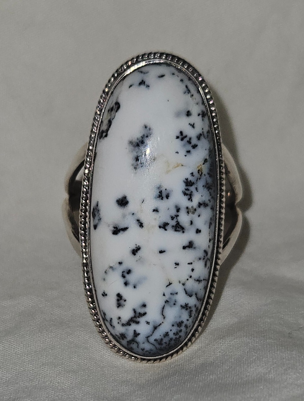 Sterling silver dendritic agate ring - image 4