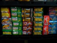 Huge Bulk Lot of 100 Unopened Baseball, Football, and Hockey Cards in 7 Wax Pack