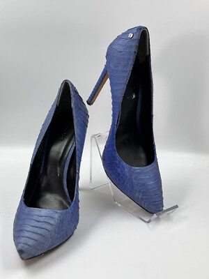 Rachel Roy Gardner Royal Blue Genuine Snakeskin Leather Pump Shoe Size 8.5 M