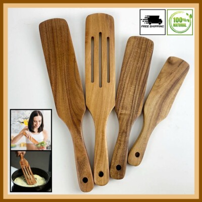 ACACIA WOOD SPURTLE SET Kitchen Tableware Shovel Utensils Organic Multi-function