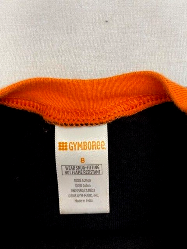 Gymboree Unisex Pajama Shirt Black Pumpkin Dino Graphic Long Sleeve Size 8 - Picture 3 of 7