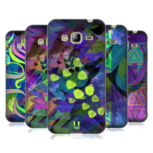 HEAD CASE DESIGNS NEON PATTERNS SOFT GEL CASE FOR SAMSUNG PHONES 3 - Picture 1 of 14