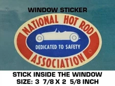 NHRA NATIONAL HOT ROD ASSOCIATION WINDOW DECAL STICKER VINTAGE LOOK-DRAG RACING