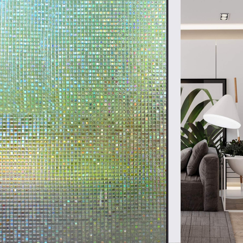 3D Window Privacy Film, Rainbow Decorative Window Clings, Heat Control Window De