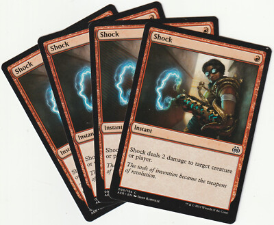   4 MAGIC The Gathering SHOCK Red Instant PLAYSET AER/EN NM/EX