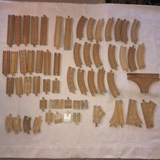 ASSORTED 58 PIECE WOODEN TOY TRAIN TRACKS