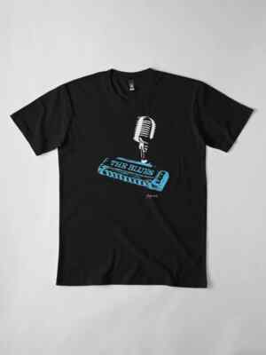 The Blues Harmonica & Microphone Classic Tee T-Shirt M-3XL Made in the US