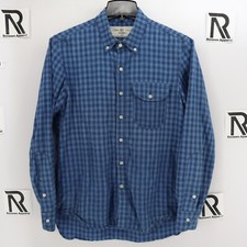 Men RGT Rogue Territory Blue Plaids Button Down Shirt Size M Medium made in USA