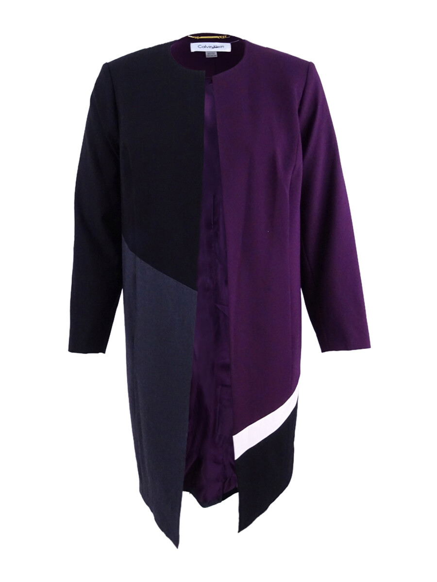 Calvin Klein Women's Colorblocked Open-Front Lux Jacket