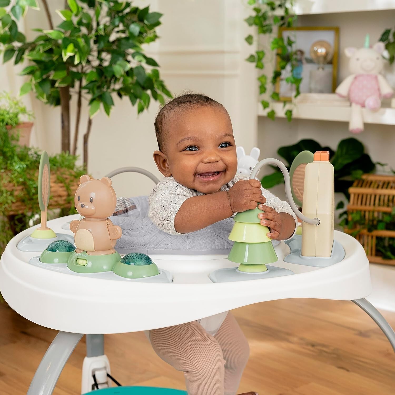 Ingenuity Spring & Sprout 2-in-1 Baby Activity Center Jumper and Table with Toys