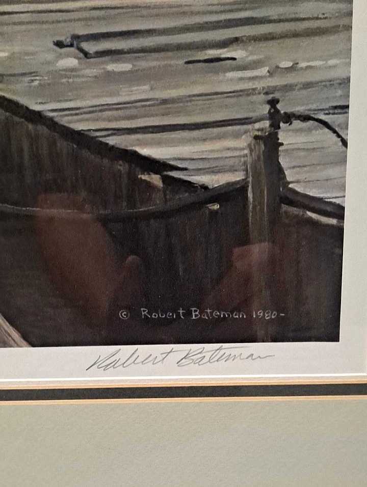 "LA SARAH E CON GAVIOTAS" #441 Raro Robert Bateman-Vida silvestre-Barco de pesca-Arte Foto 3 de 4