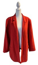 Stunning Chico s Orange Blazer with Animal Print Interior Lining Size 3