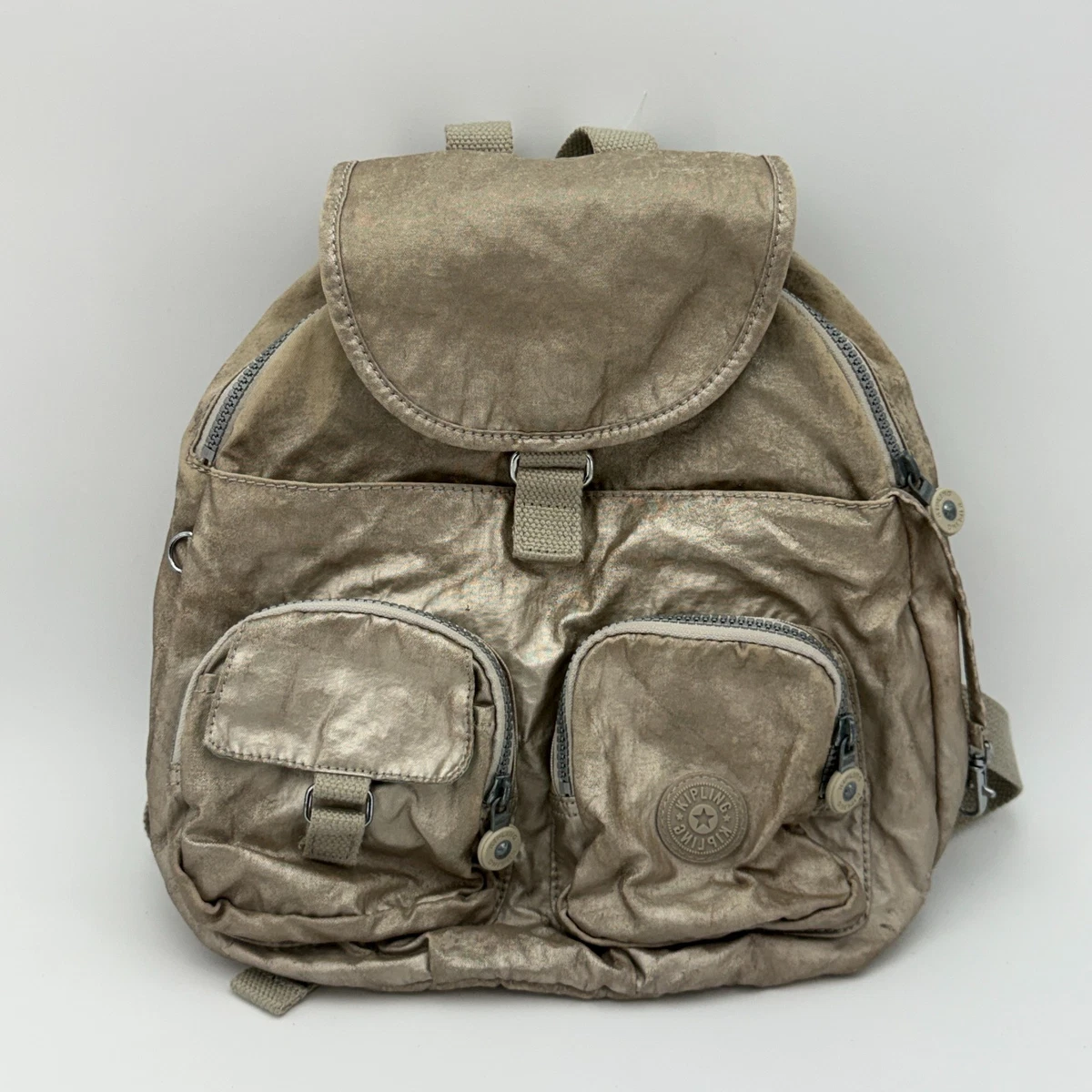 NEW Kipling BP4041 ZAKARIA Backpack‎ Light TOASTY Gold Metallic $114 purse bag Kipling BP4040 ZAKARIA Backpack Light Gold Metallic NWT $114  main image 3