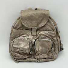 Mochila KIPLING para mujer metálica dorada nailon mochila de viaje bolsillos 15x12x6