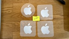 4x WHITE Apple Logo Sticker - Genuine OEM - Includes 4 Large 2.25-inch Decals