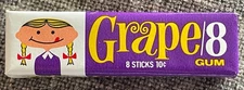 RARE Vintage 1970’s ADAMS WILD GRAPE GUM  8 Sticks  NOS  Mint Condition!! 