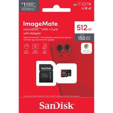 SanDisk 512GB ImageMate Micro SDXC UHS-I Card With Adapter Up To 150MB/s Read