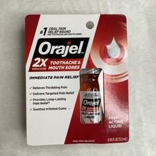 Orajel 2x Medicated Toothache  Mouth Sores Gum Pain Relief Fast Acting Liquid
