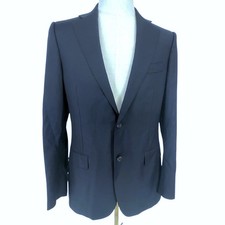 SUITSUPPLY Men's Pure Wool Super 110s Suit Jacket Navy Blue Vitale Barberis