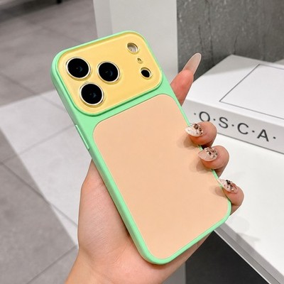 For iPhone 17 16 15 14 Pro Max 13 Candy Color Glass Camera Lens Protection Case