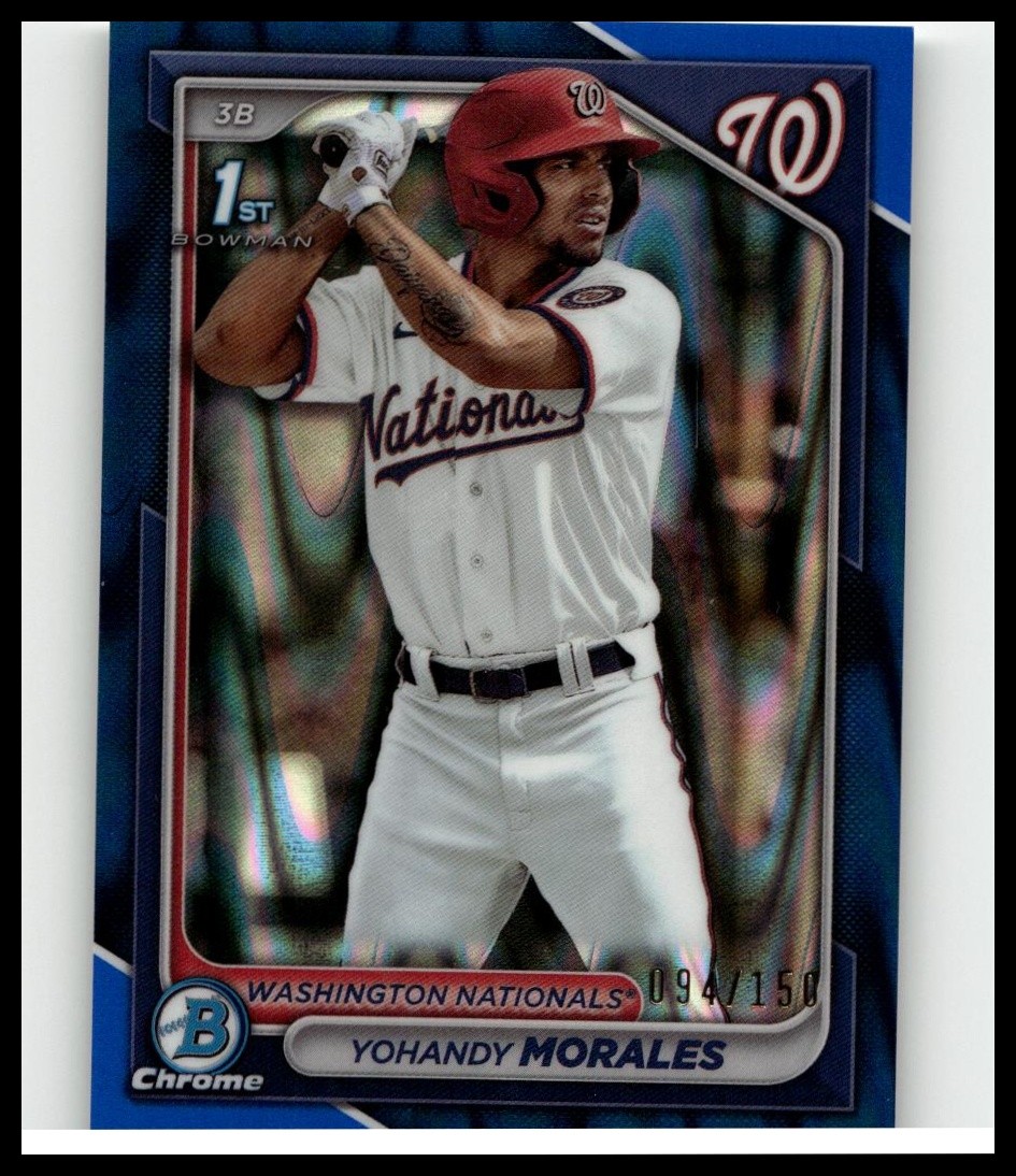 2024 1st Bowman Chrome Blue Raywave Refractor Yohandy Morales #BCP-52 /150