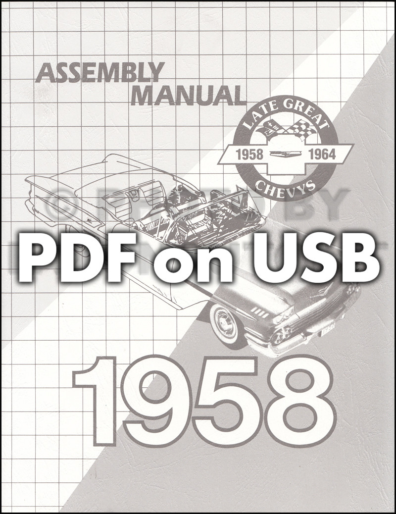 1958 1959 1960 Chevy Assembly Manual USB Impala Bel Air El Camino