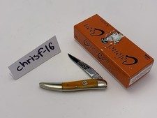 Rare Vintage Queen Colonel Coon 1 of 200 Smooth Orange Bone CC16SAG Toothpick