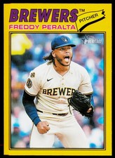 2026 Topps Heritage #291 - Freddy Peralta - Dark Yellow