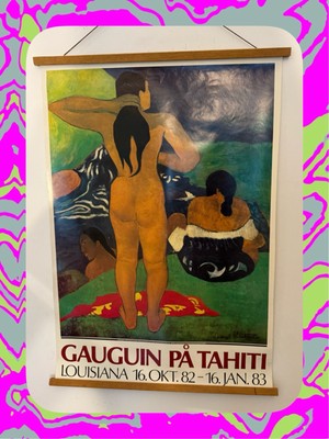 Großes Original 1983 Paul Gauguin Louisiana MOMA DÄNEMARK Ausstellungsplakat Vintage
